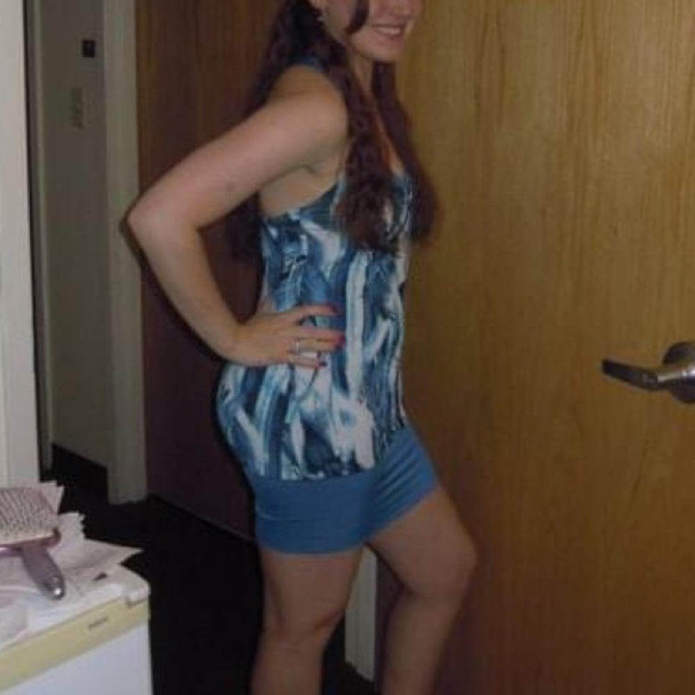 Blue spandex dress